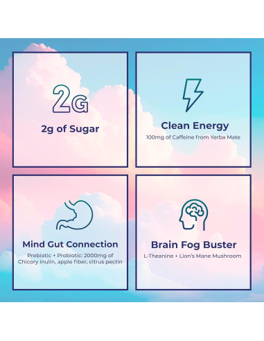 Yerba Mate Instantáneo 3-en-1 Brainista Durazno Mango 330g