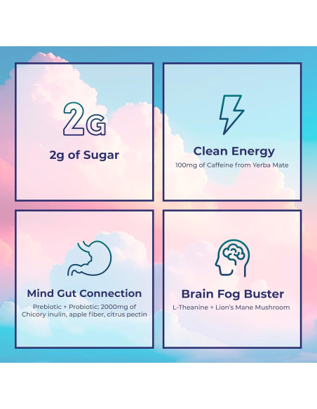 Yerba Mate Instantáneo 3-en-1 Brainista Durazno Mango 330g