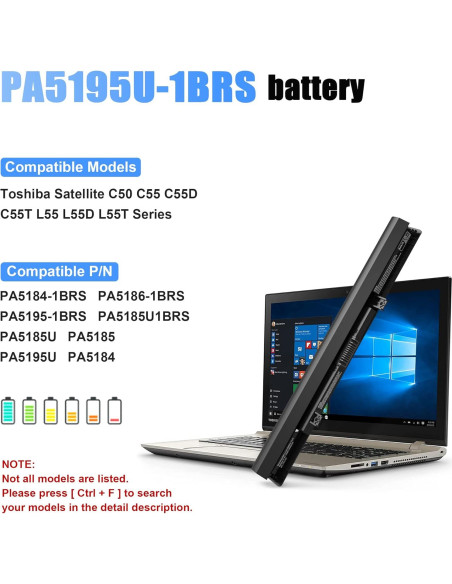 Batería de Laptop QIOUZW 14.4V 2800mAh para Toshiba