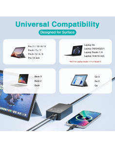 Cargador 65W Marsdock para Microsoft Surface Pro y Laptop 2