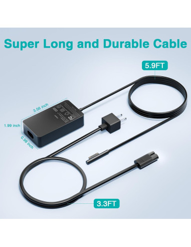 Cargador 65W Marsdock para Microsoft Surface Pro y Laptop