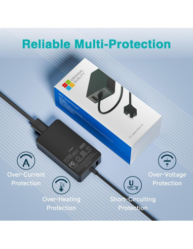 Cargador 65W Marsdock para Microsoft Surface Pro y Laptop