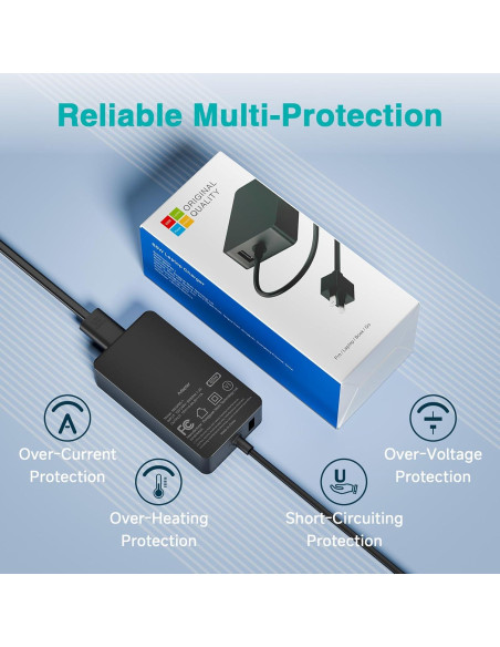 Cargador 65W Marsdock para Microsoft Surface Pro y Laptop