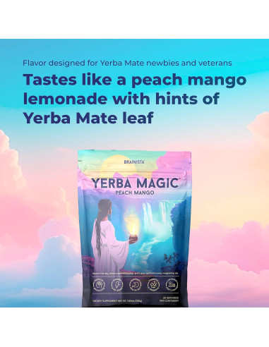 Yerba Mate Instantáneo 3-en-1 Brainista Durazno Mango 330g