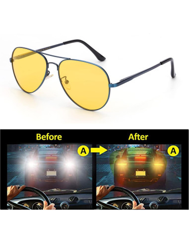 Gafas de Visión Nocturna SODQW Amarillas UV400 para Conducir