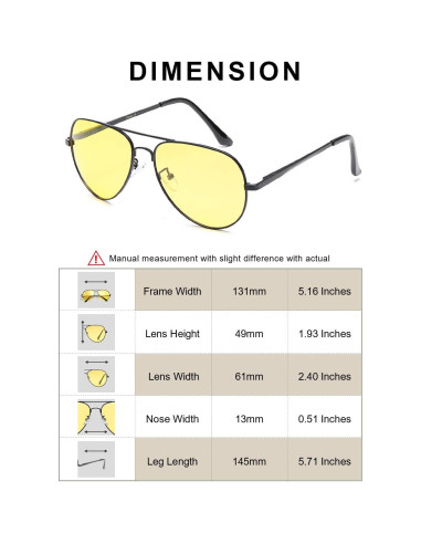 Gafas de Visión Nocturna SODQW Amarillas UV400 para Conducir