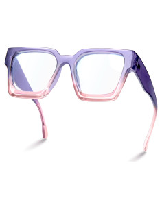Gafas de luz azul oversized para mujer - Marco preppy chic