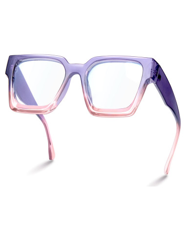 Gafas de luz azul oversized para mujer - Marco preppy chic