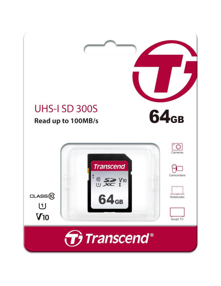 Tarjeta de Memoria SDXC Transcend 64GB UHS-I 100MB/s Clase 10