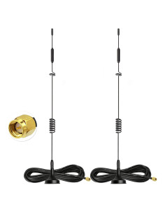 Antena 4G LTE Bingfu 8dBi Base Magnética SMA Macho - 2 Unidades