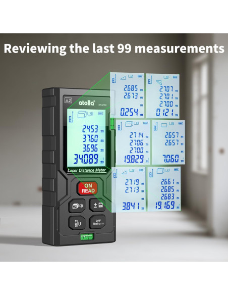 Medidor de Distancia Láser Atolla 60m con Pantalla LCD