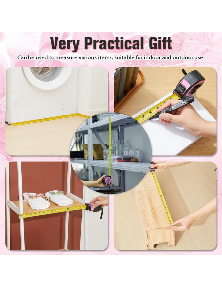 Cinta Métrica Rosa Kanayu 7.62m con Precisión 1/32 y 1/8