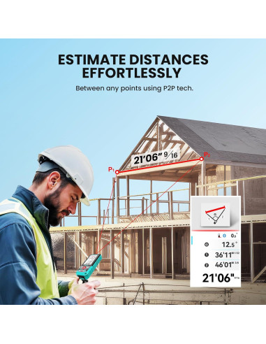Medidor de Distancia Láser Mileseey P9 300m Pantalla 3"