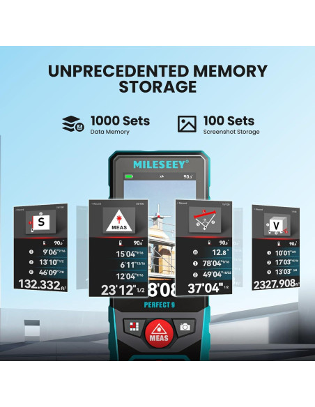 Medidor de Distancia Láser Mileseey P9 300m Pantalla 3"