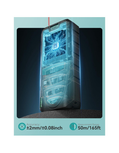 Medidor Láser RockSeed 50M con Pantalla LCD Retroiluminada