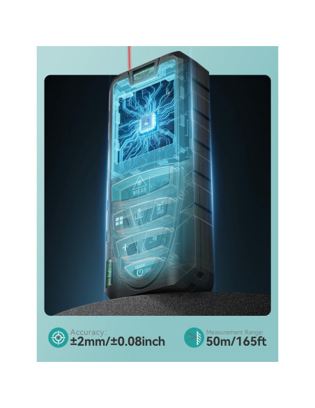 Medidor Láser RockSeed 50M con Pantalla LCD Retroiluminada