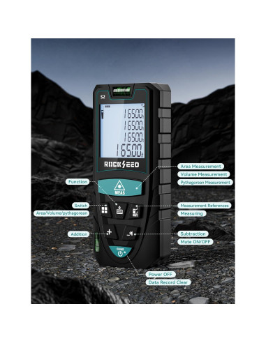 Medidor Láser RockSeed 50M con Pantalla LCD Retroiluminada