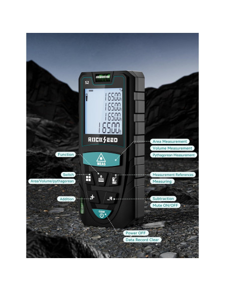 Medidor Láser RockSeed 50M con Pantalla LCD Retroiluminada
