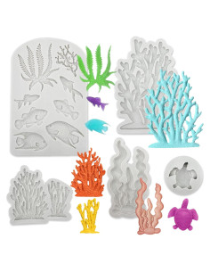 5 Moldes de Silicona Marino GeoGeoDIY para Decorar Pasteles