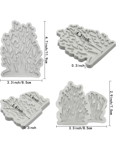 5 Moldes de Silicona Marino GeoGeoDIY para Decorar Pasteles