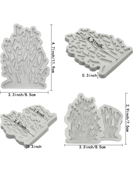 5 Moldes de Silicona Marino GeoGeoDIY para Decorar Pasteles