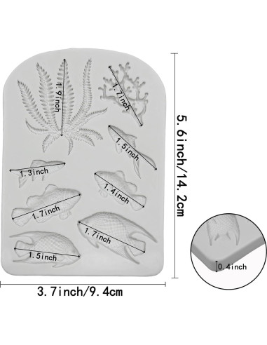 5 Moldes de Silicona Marino GeoGeoDIY para Decorar Pasteles