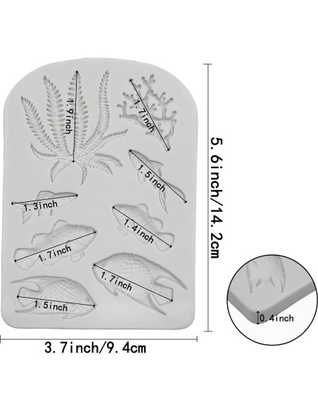 5 Moldes de Silicona Marino GeoGeoDIY para Decorar Pasteles