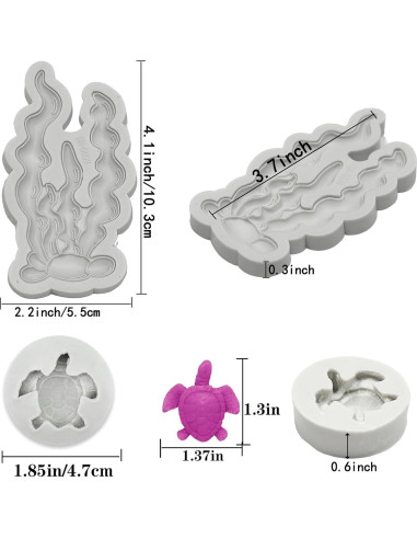 5 Moldes de Silicona Marino GeoGeoDIY para Decorar Pasteles
