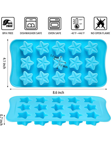 Juego de 6 Moldes de Silicona CLUEWR para Chocolate y Caramelo