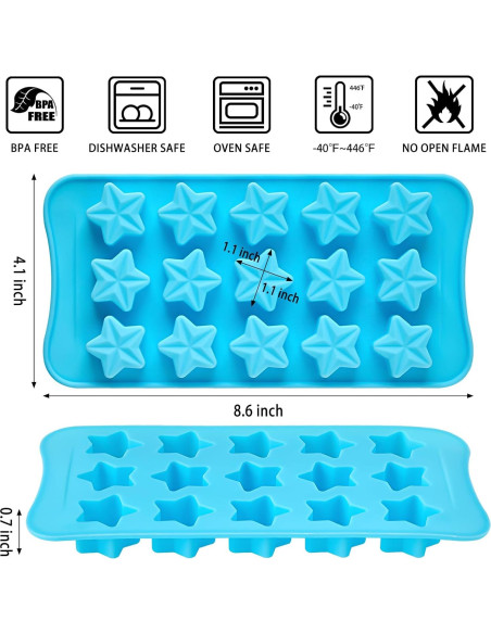 Juego de 6 Moldes de Silicona CLUEWR para Chocolate y Caramelo