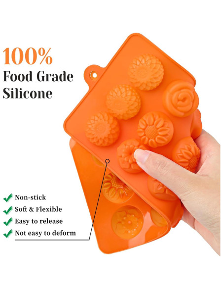 Juego de 6 Moldes de Silicona CLUEWR para Chocolate y Caramelo