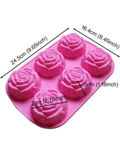 Molde de Silicona para Jabón BAKER DEPOT Rosa 2 Piezas 2