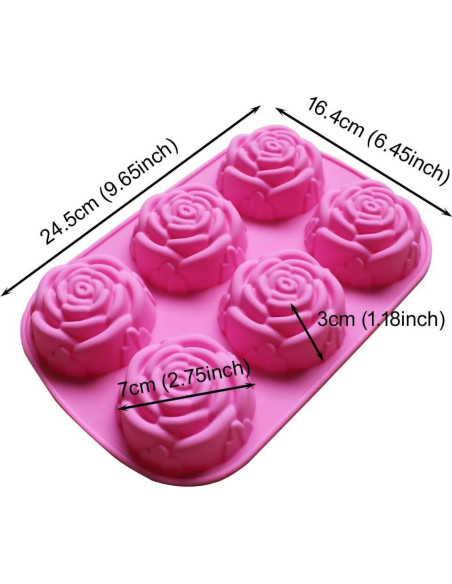 Molde de Silicona para Jabón BAKER DEPOT Rosa 2 Piezas