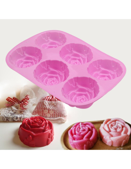 Molde de Silicona para Jabón BAKER DEPOT Rosa 2 Piezas