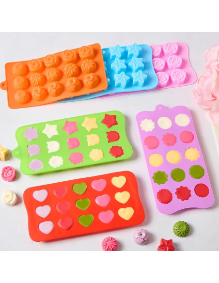 Juego de 6 Moldes de Silicona CLUEWR para Chocolate y Caramelo