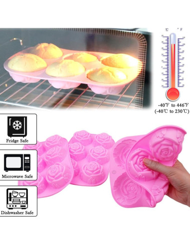 Molde de Silicona para Jabón BAKER DEPOT Rosa 2 Piezas