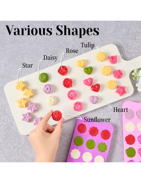 Juego de 6 Moldes de Silicona CLUEWR para Chocolate y Caramelo