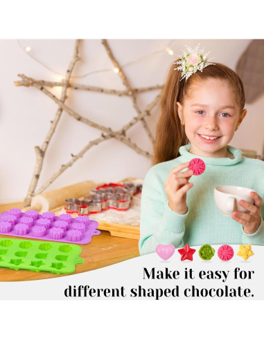 Juego de 6 Moldes de Silicona CLUEWR para Chocolate y Caramelo