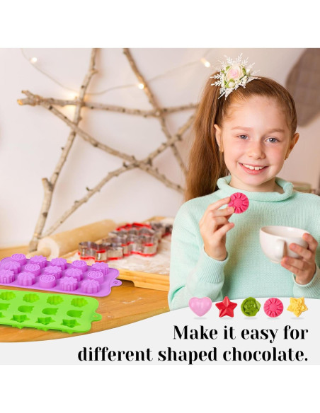 Juego de 6 Moldes de Silicona CLUEWR para Chocolate y Caramelo