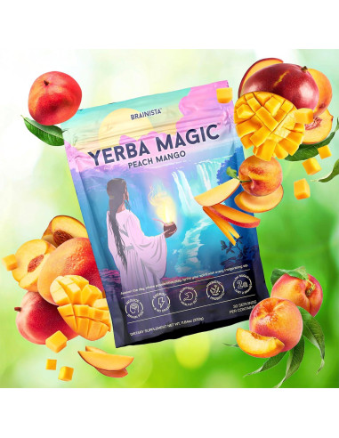 Yerba Mate Instantáneo 3-en-1 Brainista Durazno Mango 330g