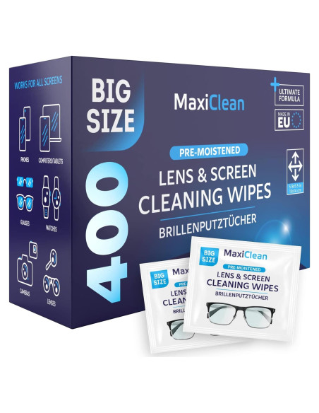 Toallitas para Lentes Maxi Clean 400 Pre-humedecidas