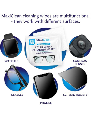 Toallitas para Lentes Maxi Clean 400 Pre-humedecidas