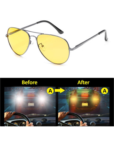 Gafas de Visión Nocturna SODQW Amarillas UV400 Antideslumbrantes