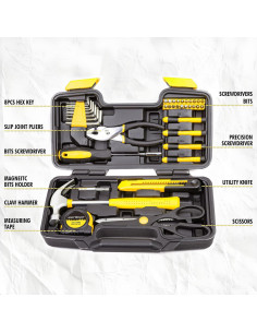 Kit de Herramientas Manuales CARTMAN 39 Piezas Amarillo 2