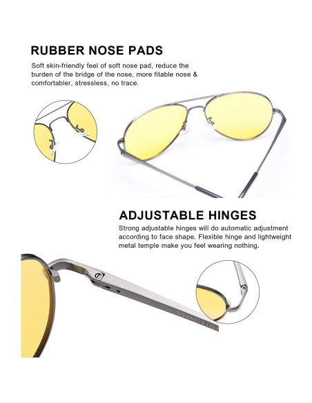 Gafas de Visión Nocturna SODQW Amarillas UV400 Antideslumbrantes