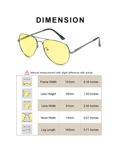 Gafas de Visión Nocturna SODQW Amarillas UV400 Antideslumbrantes