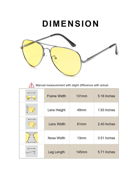 Gafas de Visión Nocturna SODQW Amarillas UV400 Antideslumbrantes