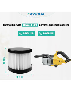 4 Filtros HEPA de Reemplazo PAYUDAL DCV501HB para Aspiradora 2