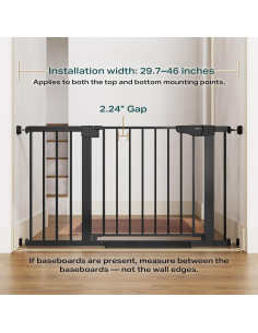 Puerta para Bebés Cumbor S7V2 29.7-46" Negra Montaje a Presión 2