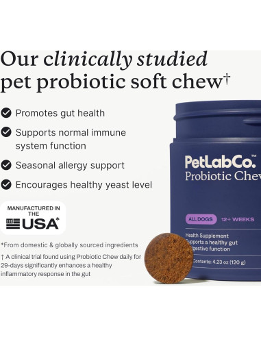 Probioticos para Perros PetLab Co. Sabor Salmón 30 Chews